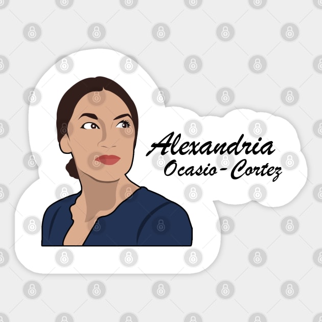 Alexandria Ocasio-Cortez - Cartoon Art Sticker by TheTeePot